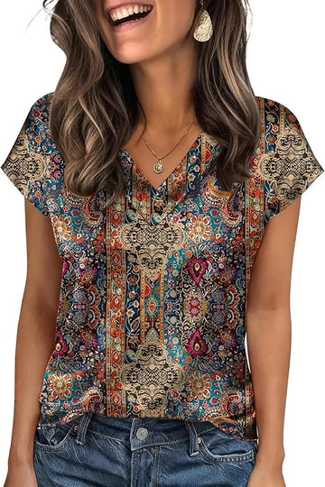 UVN Women Tops Summer Cap Short Sleeve Blouses Ladies V Neck Silk Satin Business Casual Shirts