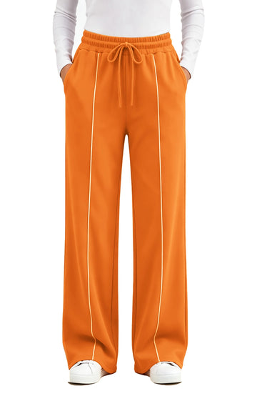 UVN Sweatpants for Women Casual Wide Leg Baggy Pants Straight Long Trousers High Waist Drawstring Workout Pants with Pockets