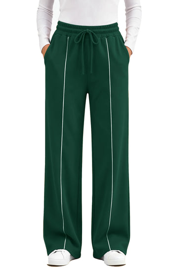 UVN Sweatpants for Women Casual Wide Leg Baggy Pants Straight Long Trousers High Waist Drawstring Workout Pants with Pockets