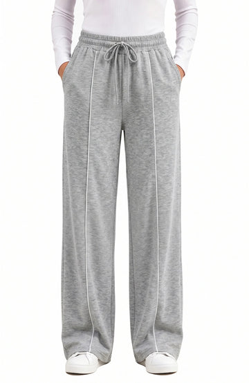 UVN Sweatpants for Women Casual Wide Leg Baggy Pants Straight Long Trousers High Waist Drawstring Workout Pants with Pockets