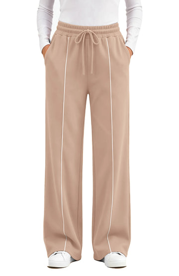 UVN Sweatpants for Women Casual Wide Leg Baggy Pants Straight Long Trousers High Waist Drawstring Workout Pants with Pockets