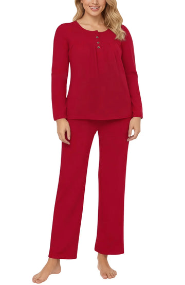 UVN Womens Pajama Sets Long Sleeve Crewneck Tops and Long Pajama Pants 2 Piece Lounge Set Sleepwear Fall Oufits Loungewear