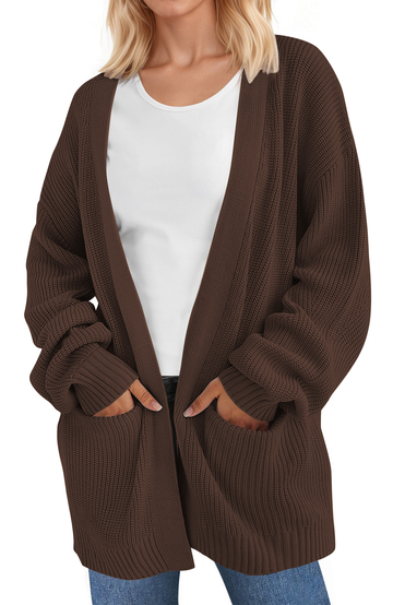 UVN Sweaters for Women Fall Winter Open Front Cardigans Long Sleeve Oversized Casual Soft Knit Outerwear Coats with Pockets