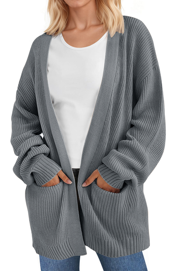 UVN Sweaters for Women Fall Winter Open Front Cardigans Long Sleeve Oversized Casual Soft Knit Outerwear Coats with Pockets
